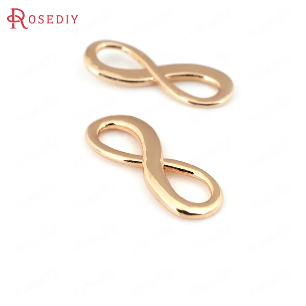 

(D115)10 pieces 23.5x8mm High Quality Champagne Gold Color Brass Infinity Symbol Bracelet Connector Jewelry Accessories