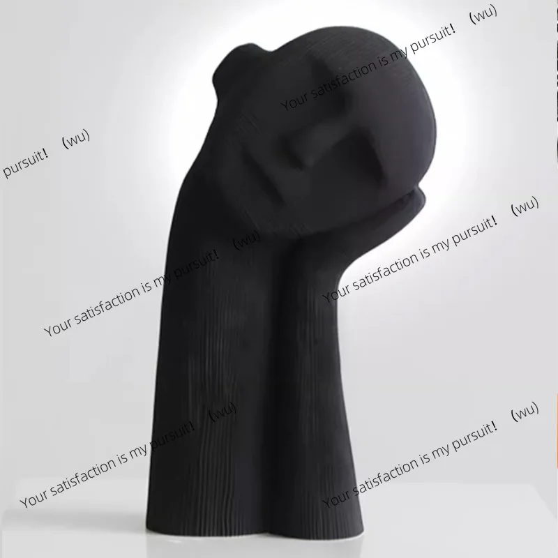 Contemplative boy resin ornament modern simple home living room model room entrance desktop character decoration soft decoration