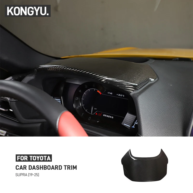 

For Toyota Supra A90 A91 MK5 2019-2025 Real Carbon Fiber Car Dashboard Instrument Speedmeter Upper Panel Trim Cover Accessories