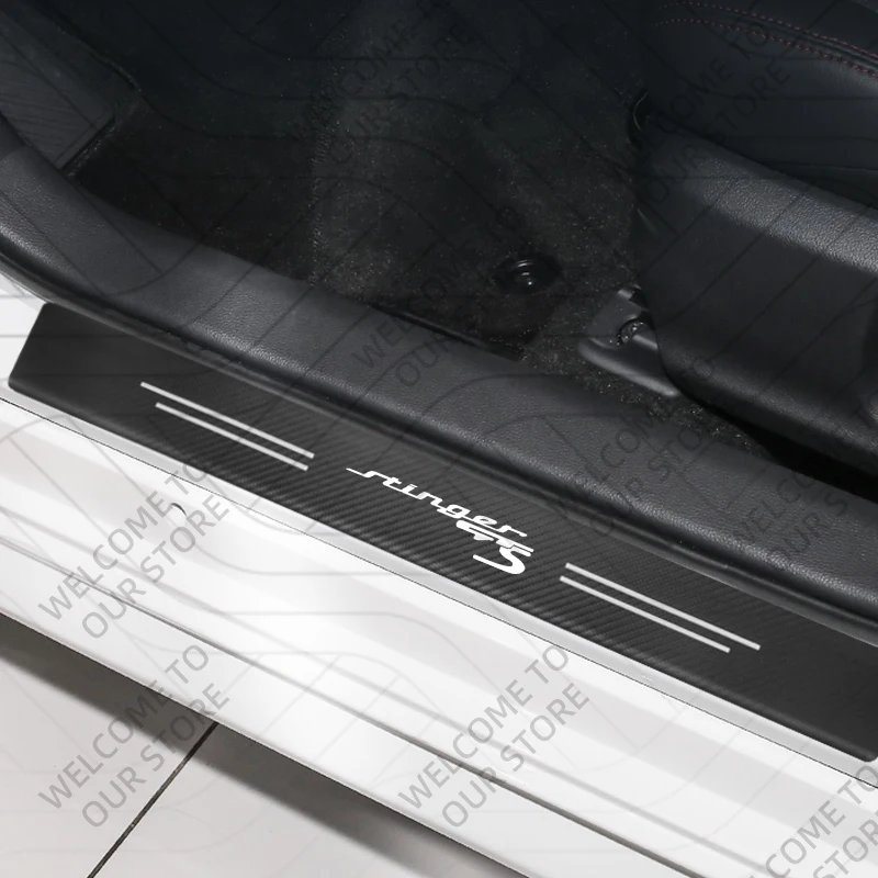 4/5PCS For Stinger GTS X Line Brenthon LOGO Sorento Ceed K5 K9 K3 Niro Rio Car Door Sill Stickers Trunk Anti-Scratch Decals view 3