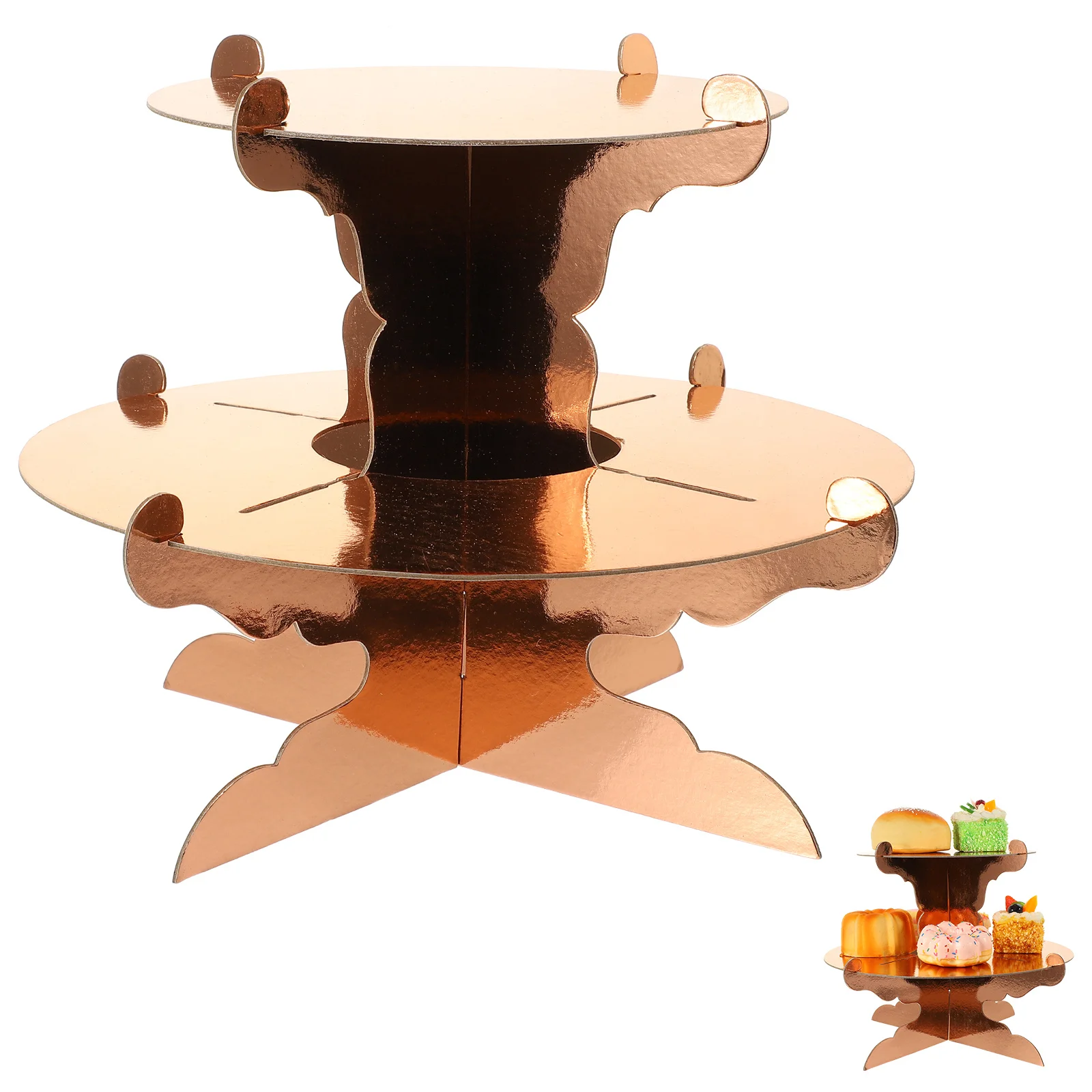 

2Pcs Cupcake Stand Set Elegant Tiered Cake Display Rack for Home Gathering Wedding Party Supplies Dessert Serving Stand