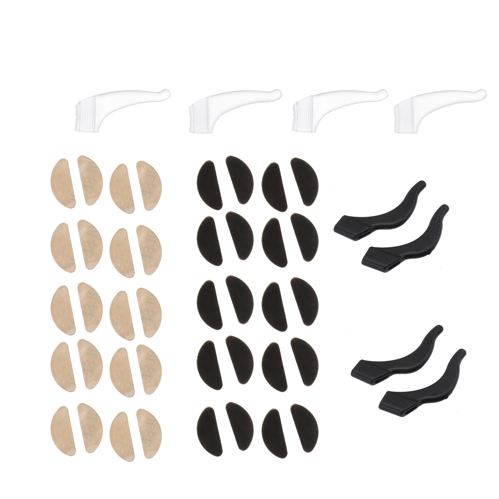 

1 set Glasses Anti-slip Cover White Pad Soft Cushion Protector Nose Eyeglass Pads Adjustable Hooks Students Safe Durable Outdoor