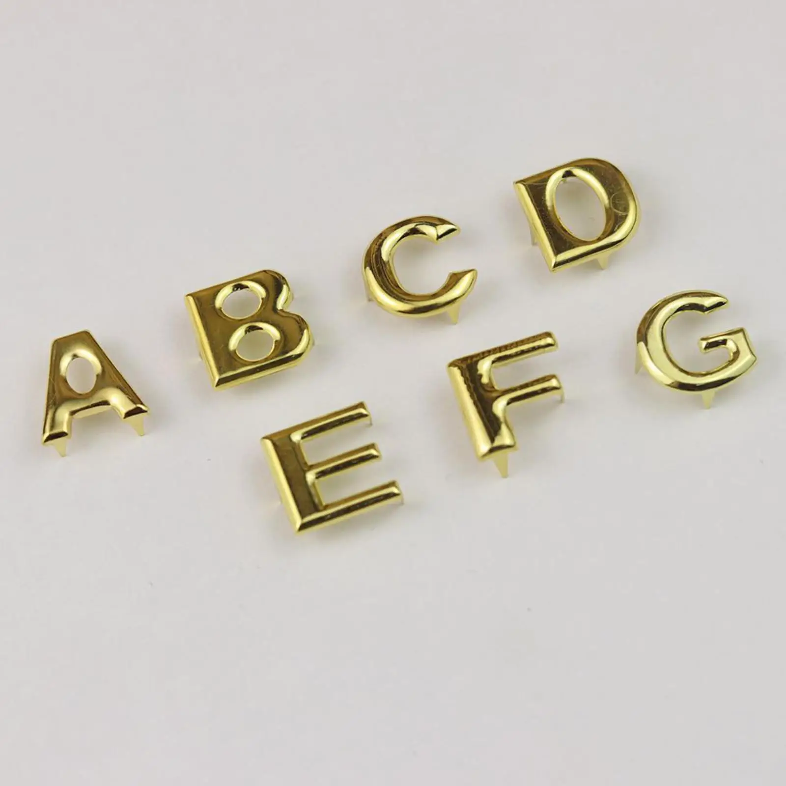 Golden Metal Leather Studs English Letter Punk Spikes Nailhead Rivets for Shoes Bags Clothes Wallets
