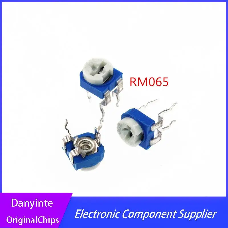 NEW   20PCS/LOT   RM065  Multiturn Potentiometer 1K/2K/3K/5K/10K/20K/50K/100K/200K/500K/1M Blue and White Adjustable Resistors