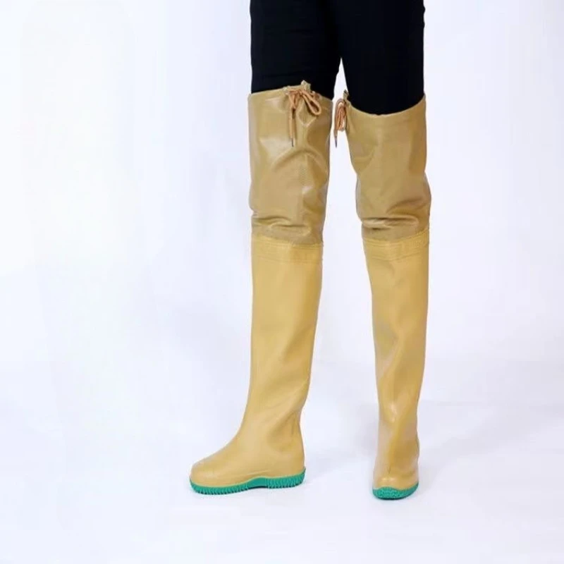 Men Women Knee High Waterproof Rice Planting Boots Soft Sole Fishing Waders Durable Tall Rain Shoes for Farm Field Work view 4