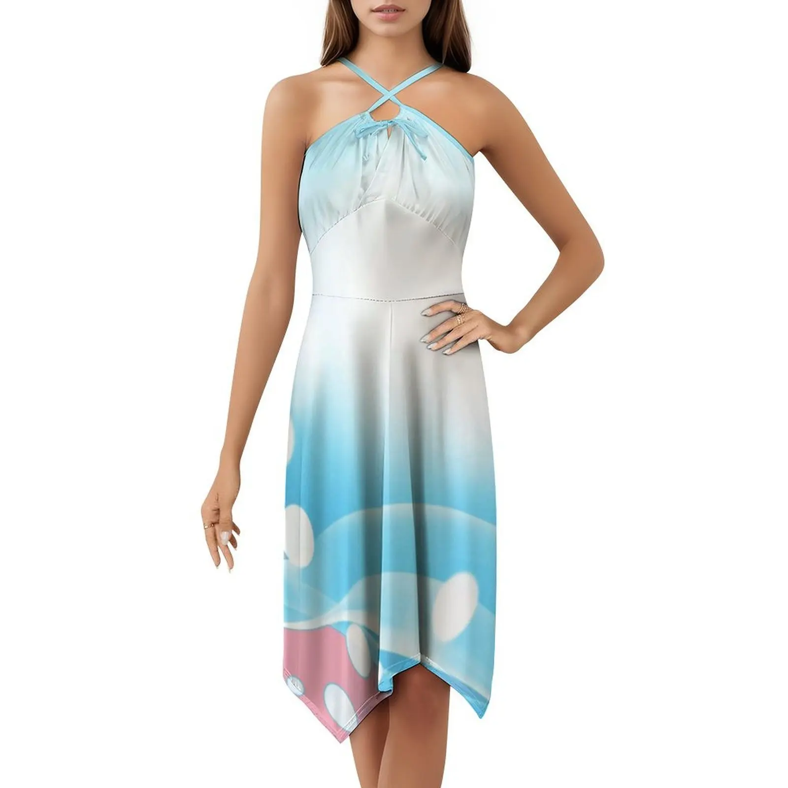 Trans Pride Semplice astratto che cade luminosità Abito da festa streetwear da donna Stampa alla moda Abbigliamento da club per l'orgoglio trans femminile