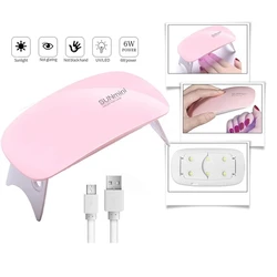 1pcs 6W 6LEDs Mini UV LED Nail Lamp USB Nail Charging Gel Polish Curing For Machine Nail Dryer Home Professional Tools