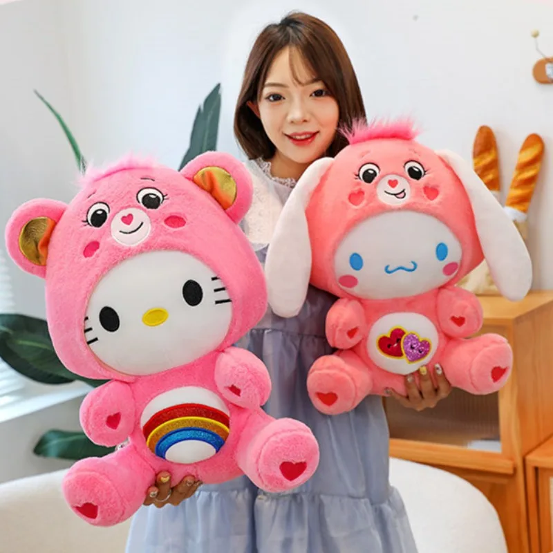 MINISO 30/40/50cm Carebears Costume Hello Kitty Plush Doll Ornament Children's Comfort Doll Girl's Gift Large Size Plush Toy