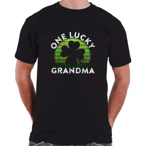  One Lucky Grandma Gift Shamrock Irish St Patricks Day T-Shirt S-3XL