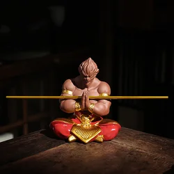 Ceramic Sun Wukong Character Statue, Modern Art Sculpture, Home Living Room, Loft Crafts Gift, Battle God monkey Statue