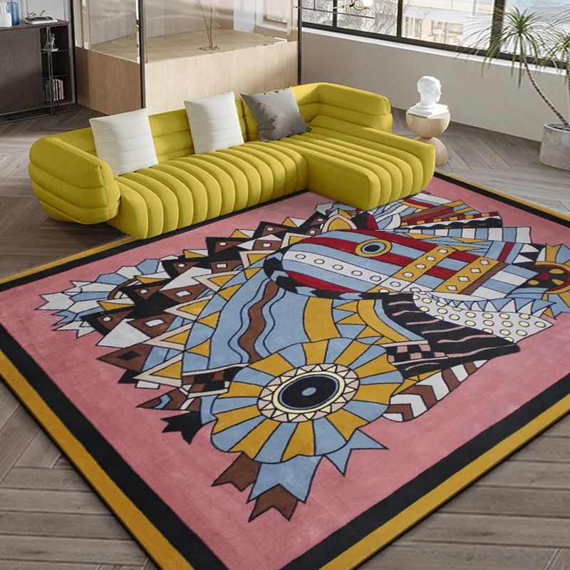 Style Animal elements Leopard print pattern carpet Thickened handmade thorn blended carpet Feels good