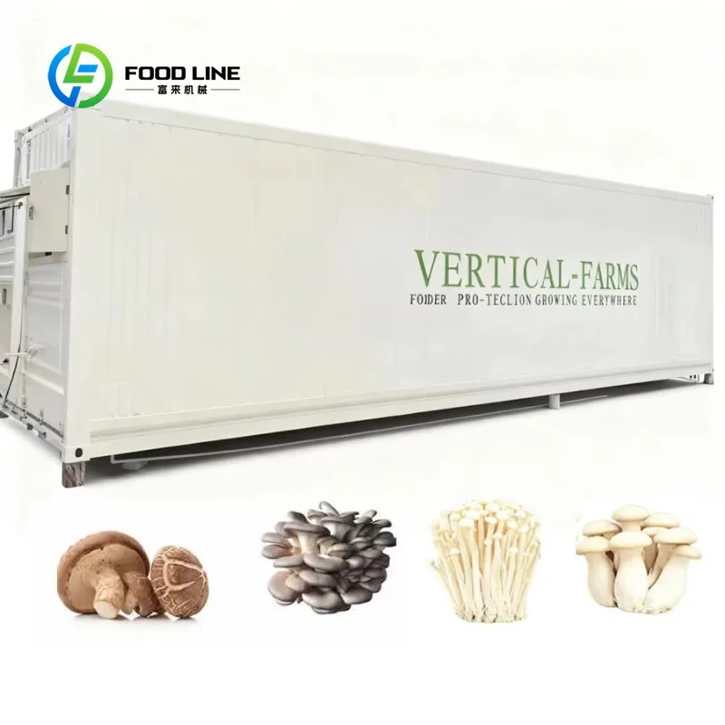 Customized Smart Mushroom Shelter Growing Container with Vertical Farming System for Indoor Mushroom Fruiting and Cultivation