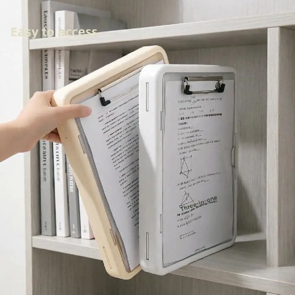 Double Layer A4 Clipboard with Storage Large Capacity Multi Functional Folder Heavy Duty Simple Clamp Document Folder Home Use