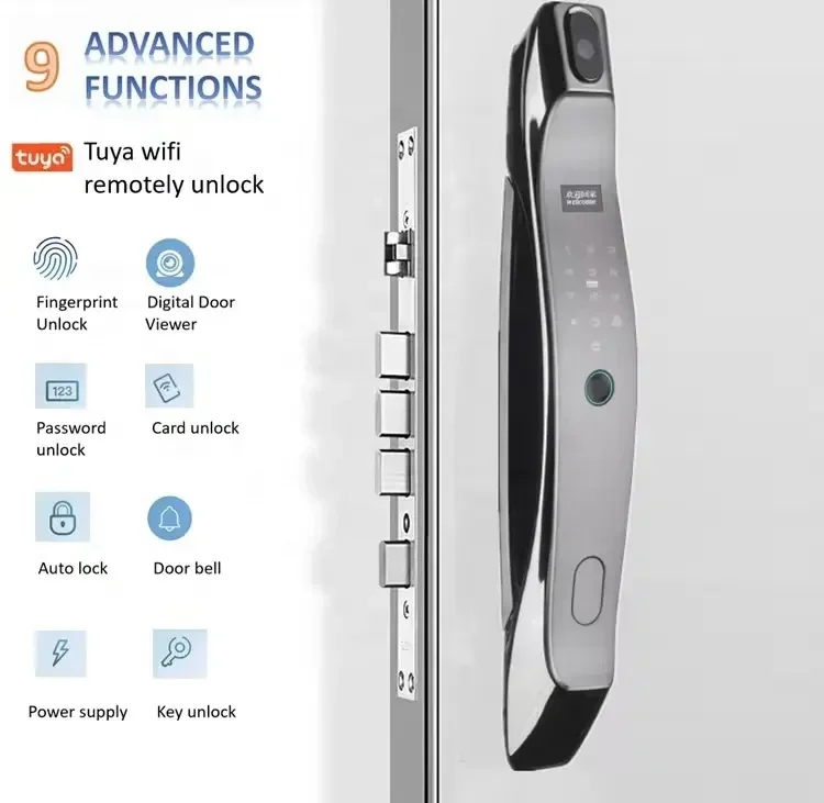 Smart Door Lock with Wifi Application and Fingerprint and Camera Biometric Function, Can Be Used for Home Portal