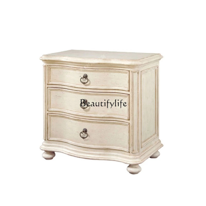 

Light French white locker Modern simple matching bedside table