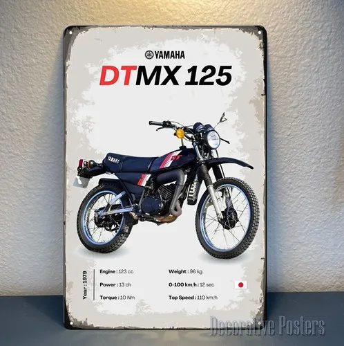 dtmx125 Motorcycle Metal Poster - Collectable Sign Size: