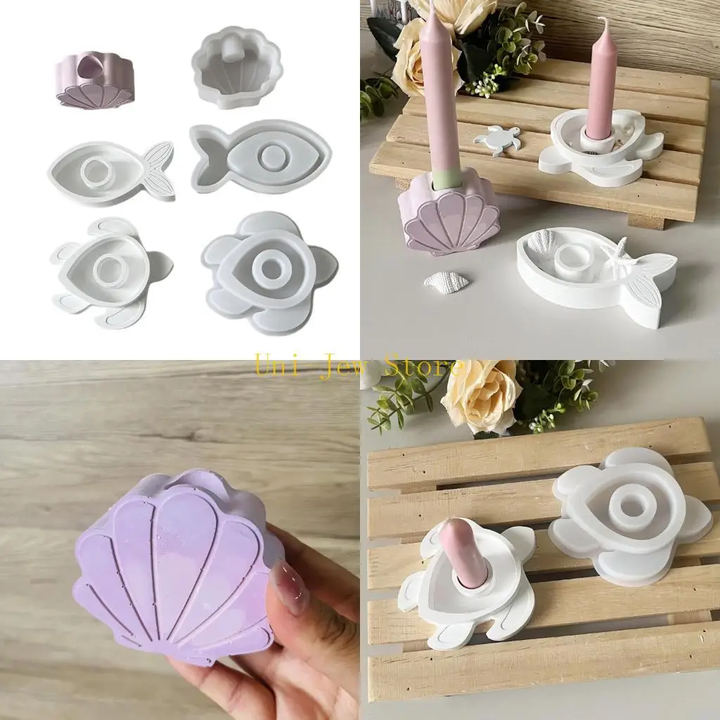 

40 ГБ упаковки из 3 гибкой силиконовой формы свечей для держателей Tealight в раковине травяных дизайнов рыб легко в