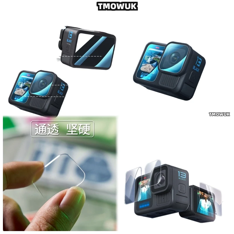 

For GoPro Hero 13 Anti Glare Tempered Glass Protector - 9H Scratch Resistant Privacy Full Cover Kit