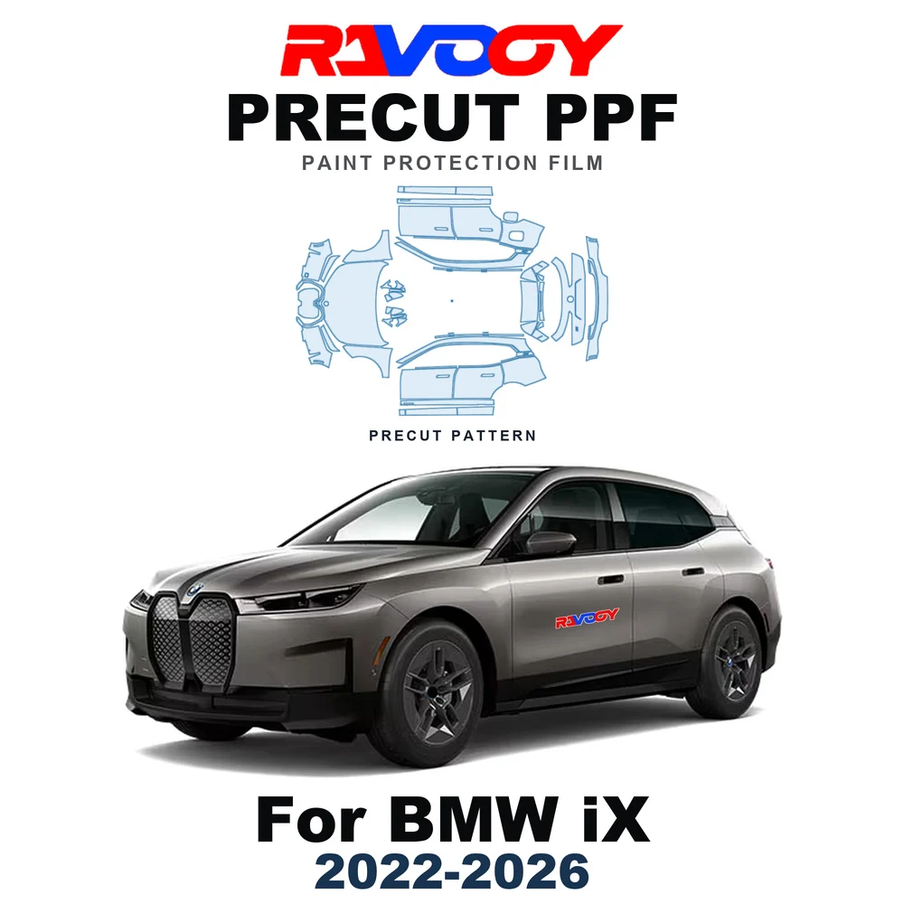 Precut PPF For BMW iX Base 2022-2026 8.5mil TPU Paint Protection Film Hood Bonnet Bumper Headlight Self-Healing Clear Kit Door