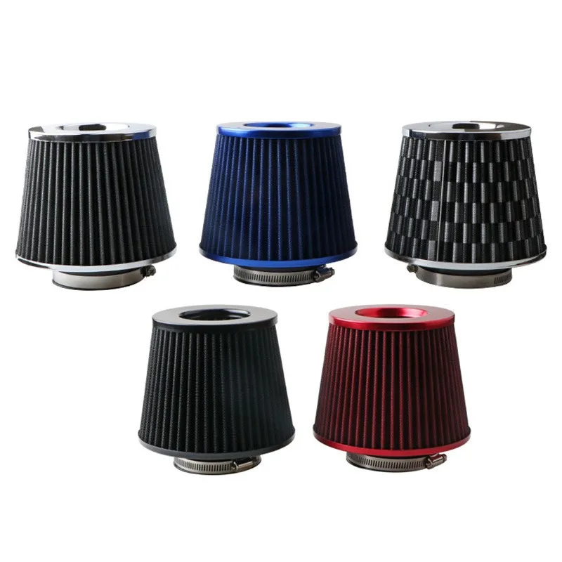 76MM 3 Inch Car Air Filters Induction Kit Sport Power Mesh Cone Universal Car Accessories Cold Air Intake Filter High Flow