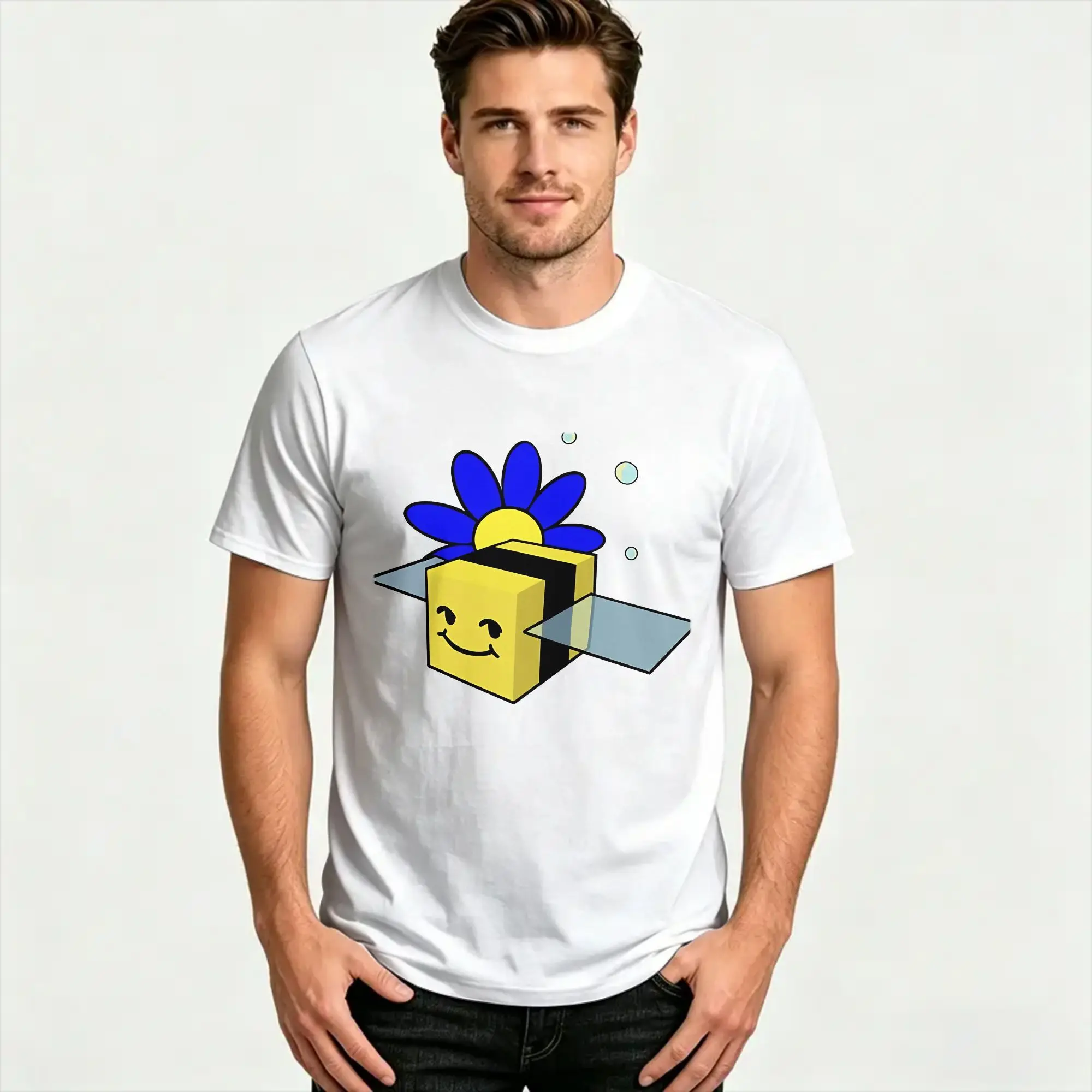 Men Women Bee swarm simulator Honey Bee T Shirt 100% Cotton Clothing Casual Short Sleeve Round Collar Tees Plus Size T-Shirt