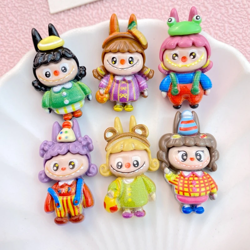 10 Pcs New Cute Cartoon Little Girl Series Flat Back Resin Scrapbooking DIY Jewelry Hairpin Craft Decoration Accessorie