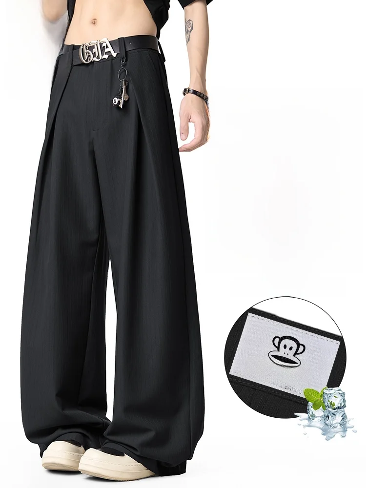 

Мужские повседневные брюки Paul Frank Large Mouth Monkey 3D Pleated A-Line, американского стиля, свободного кроя, с прямыми штанинами