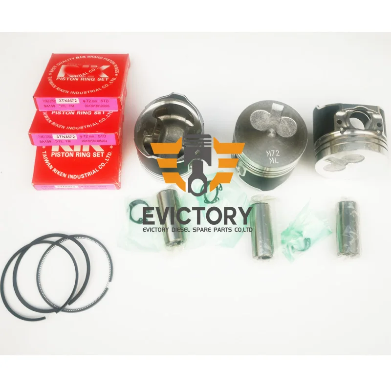 For YANMAR parts 3TNE72 rebuild overhaul kit piston ring water pump