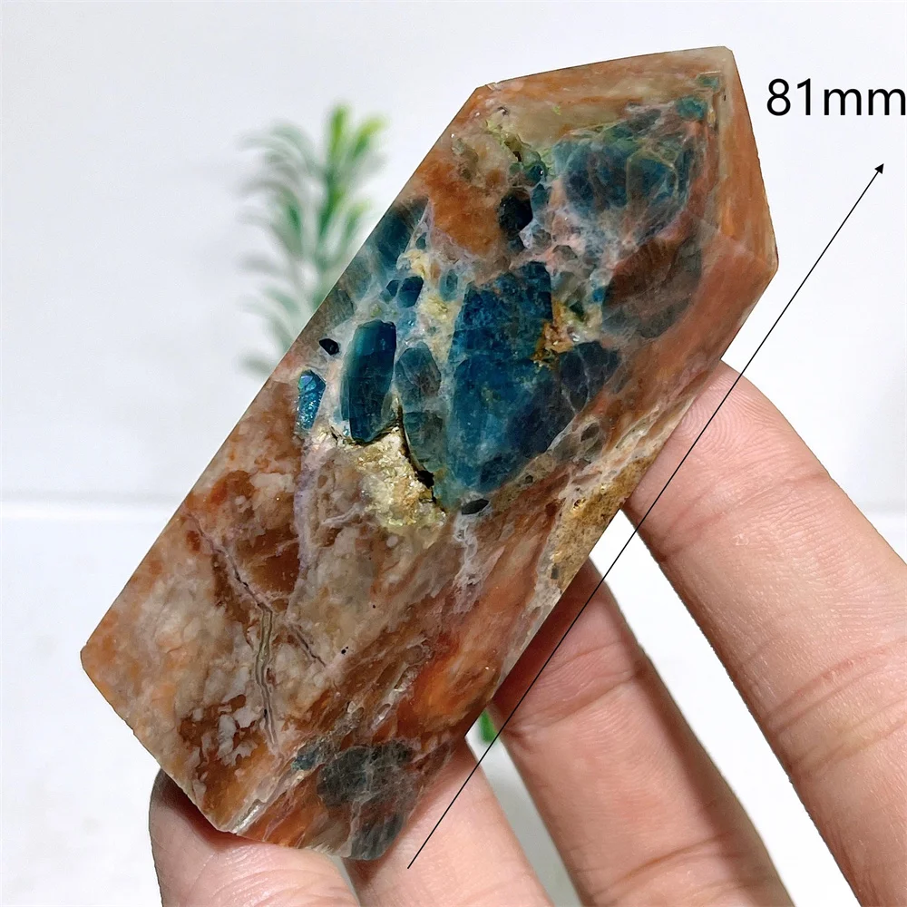 Natural Crystal Sunstone With Apatite Tower Point Wand Quartz  Beauty Minerals Spiritual Reiki Living Ornaments Home Decoration