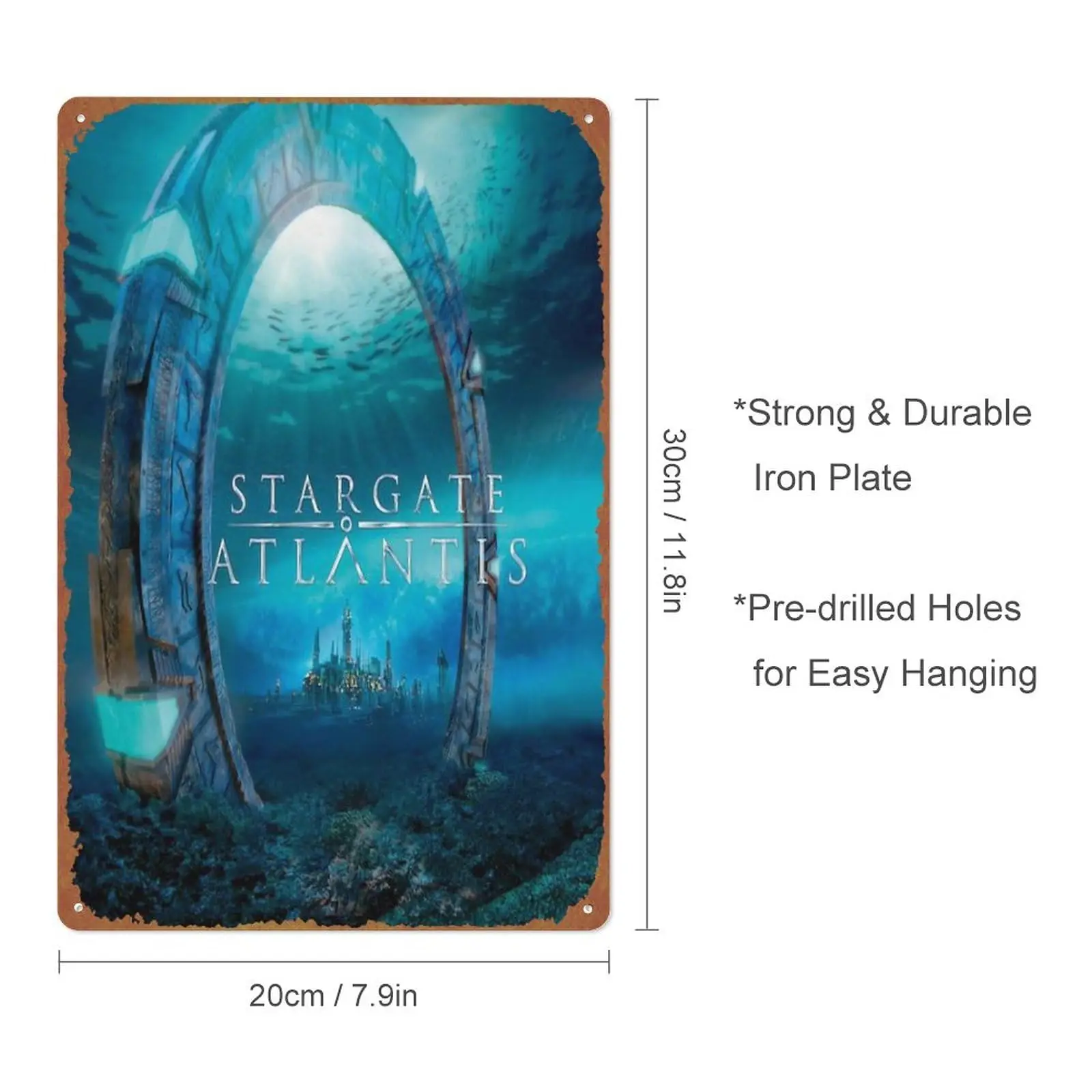 Stargate: Atlåntis Movie Poster Retro Vintage Funny Metal tin Sign Outdoor Kitchen Decor Bar Pub Club Cafe Home Indoor Home Wall