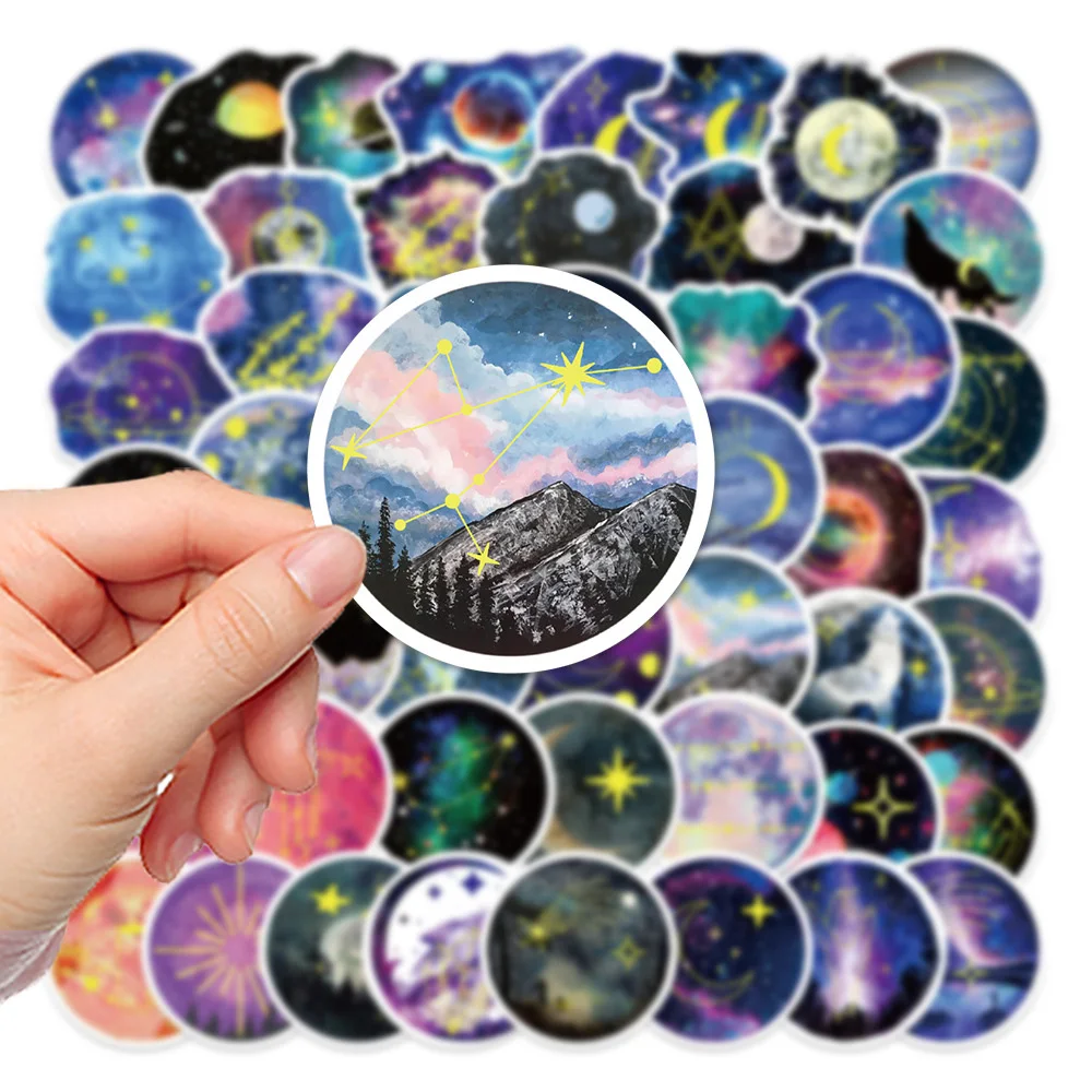 10/30/50pcs Galaxy Moonlight Space Cartoon adesivi estetici decalcomanie Kid Toy Laptop Guitar Scrapbook Phone bagagli Cool Sticker