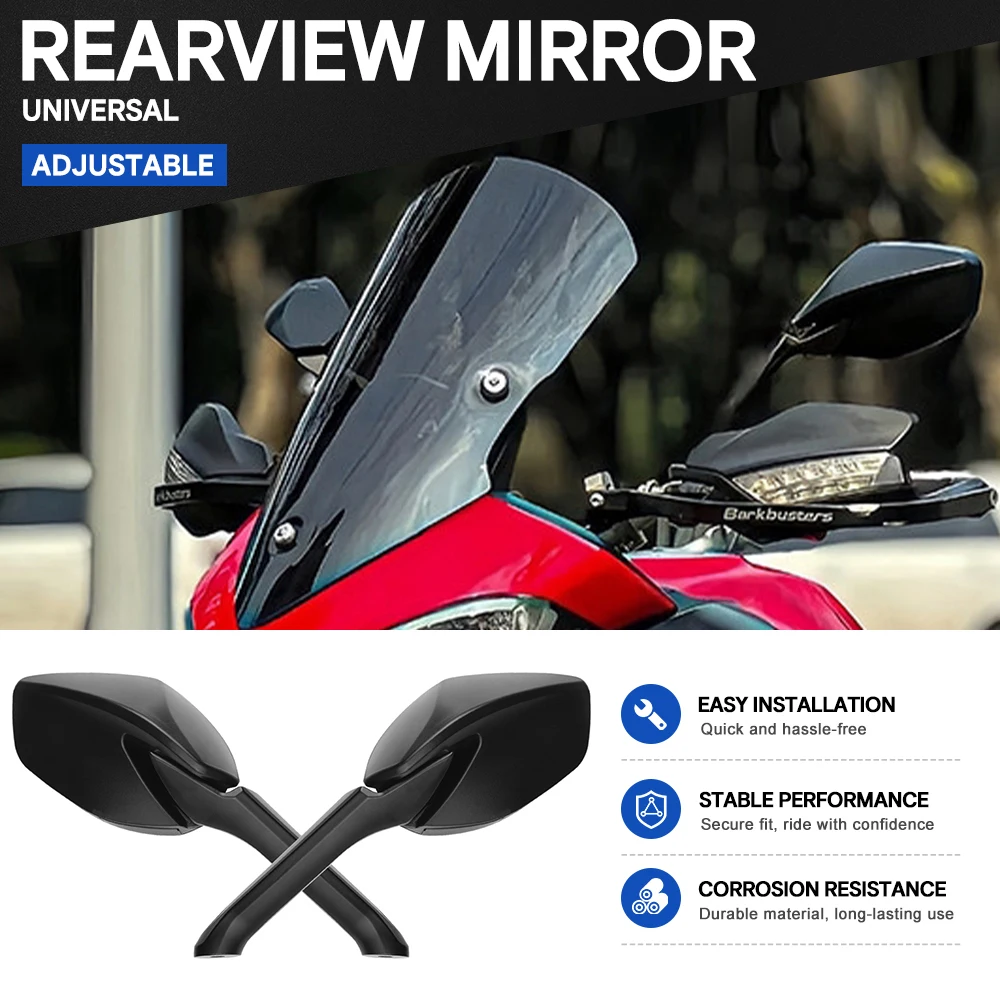 Motorcycle Rear For Ducati Diavel 2014‑2017 XDiavel 2016 2019 Monster 1200 R 2016‑2019 View Mirrors Left Right Rearview Mirrors