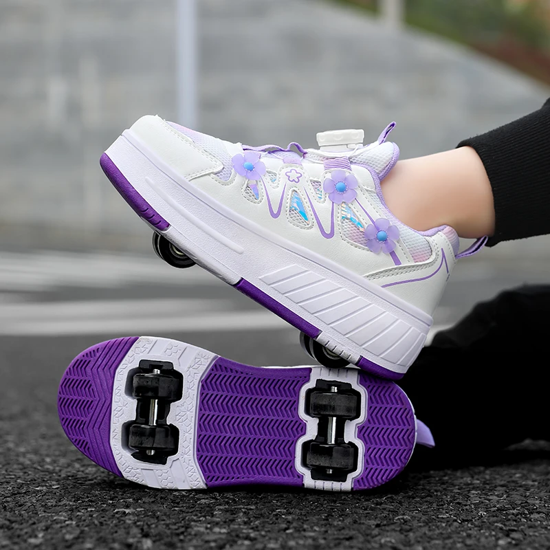 Picture 4: 2026 Roller Skate Shoes Ultra-Light Children's Girls Sneakers With Four Wheels Sport Outdoor Walking Running Sneakers Kids Gifts
