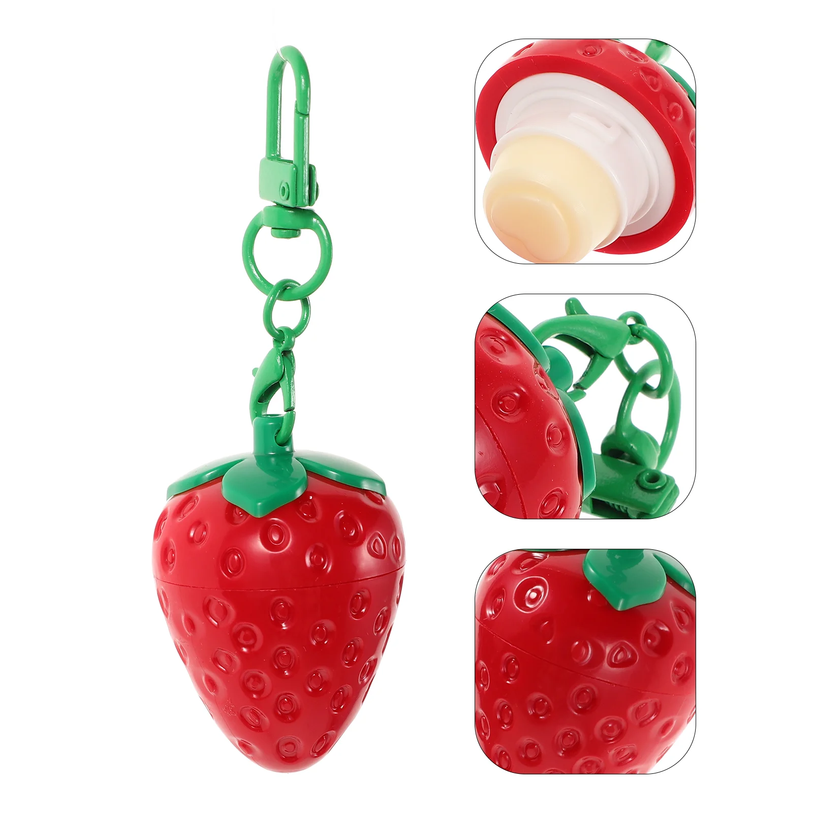 

Moisturizing Cream Cute Women Lip Cream Female Moisturizing Strawberry Shape Longlasting Hydration Portable Compact