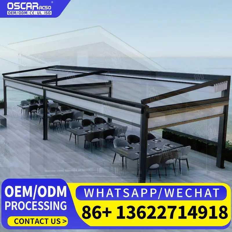 Durable Windresistant UV Protection Aluminum Gazebo Commercial Awning in Modern Pergola Style  Retractable Canopy Pergola