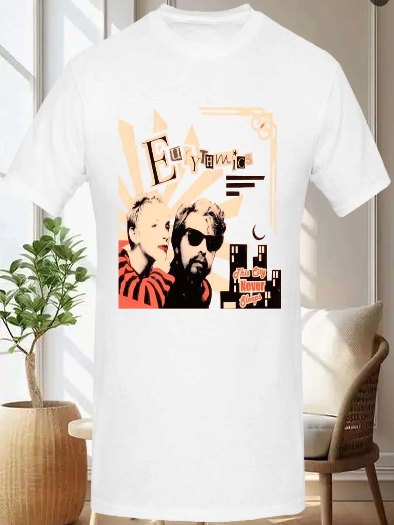 

Eurythmics Shirt Men's Personalised Graphic Short Sleeve Tshirt Fashion Breathable Cotton Top Tees Black