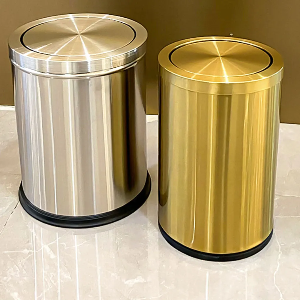 Space-saving Trash Can Quick-drying And Ergonomic Bathroom Dustbin Innovative Trash Cans Kitchen rose gold Double layer