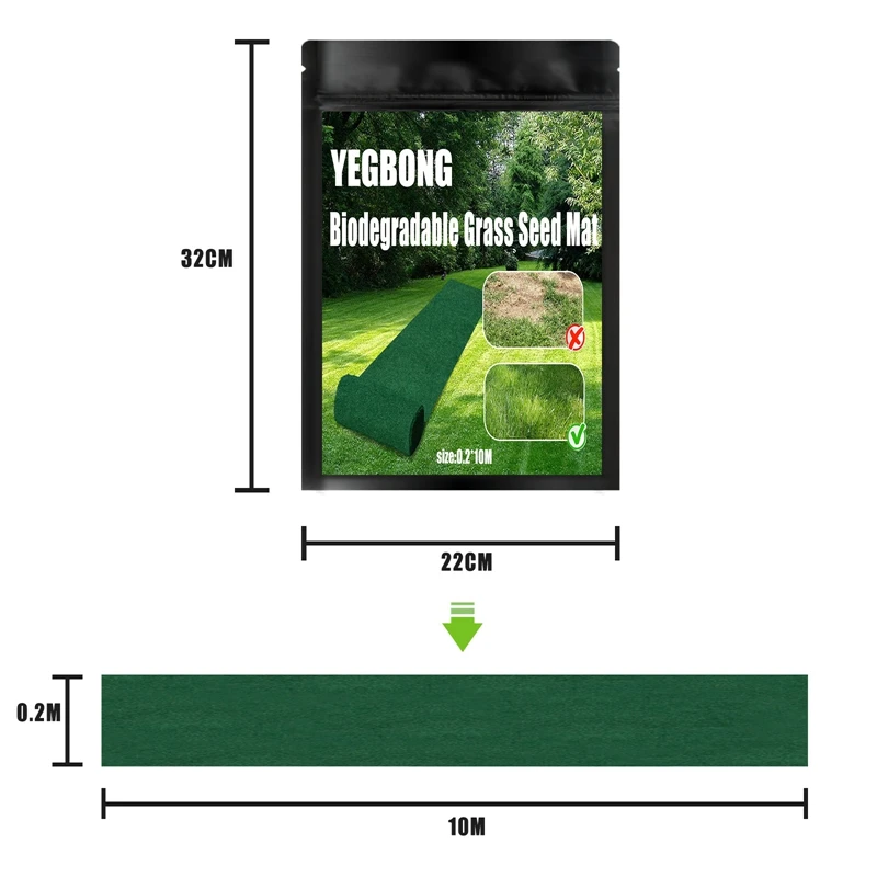 Biodegradowalna mata z nasion trawy nietkana sztuczna mata z trawy ekologiczna mata ogrodowa trawnik DIY sadzonki mata z trawy