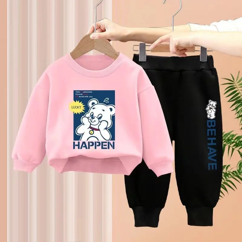 

Autumn Baby Girl Clothes Set Children Sports Bell Dog Printing Sweatshirt Top and Pants Buttom Two Piece Suit Cotton Tracksuit