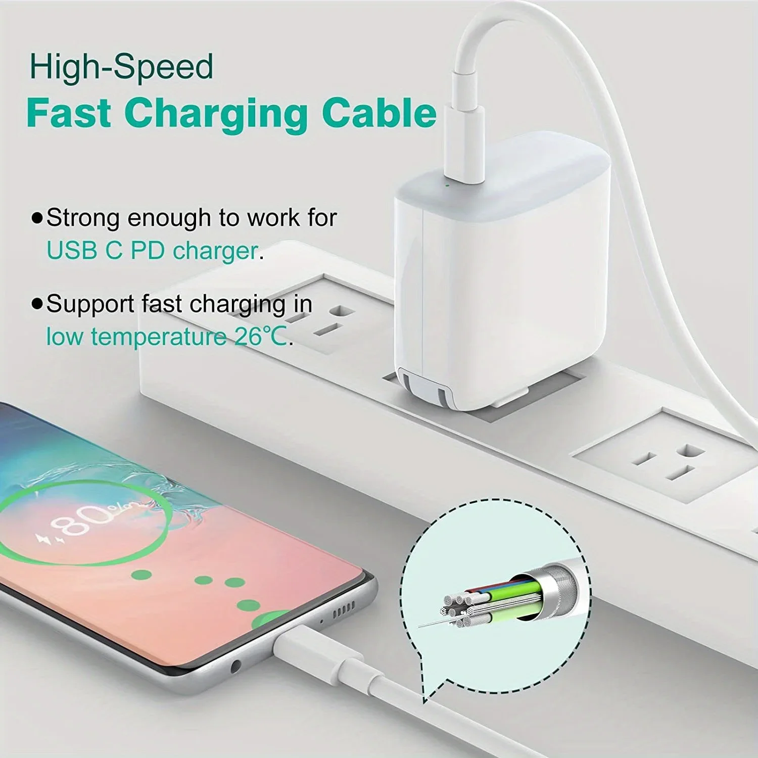 3X 60W típusa C gyorsan töltés Palládium USB C hogy C Vezeték számára IPhone 15/ipad pro/macbook