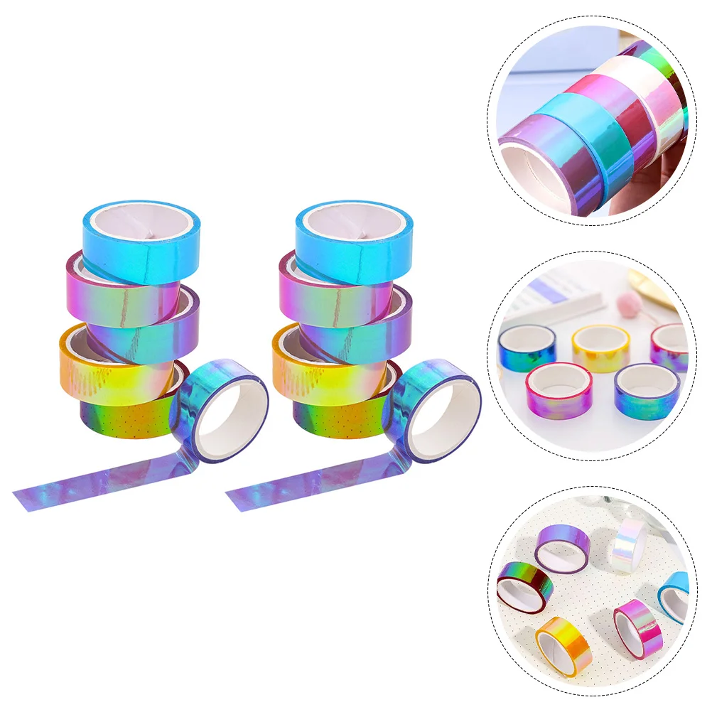 

12 Rolls Color Pocket Tape Decorate DIY Craft Gradient Scrapbook Fluorescence Decorative Pvc Waterproof Diary