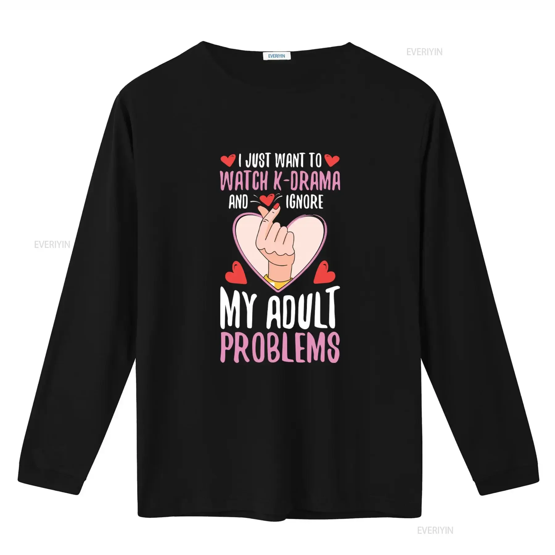 K Drama Korean Tv Show Fans Cute Funny T Shirt I Just Want To Watch And Ignore My Adult Problems Design vintage Washed