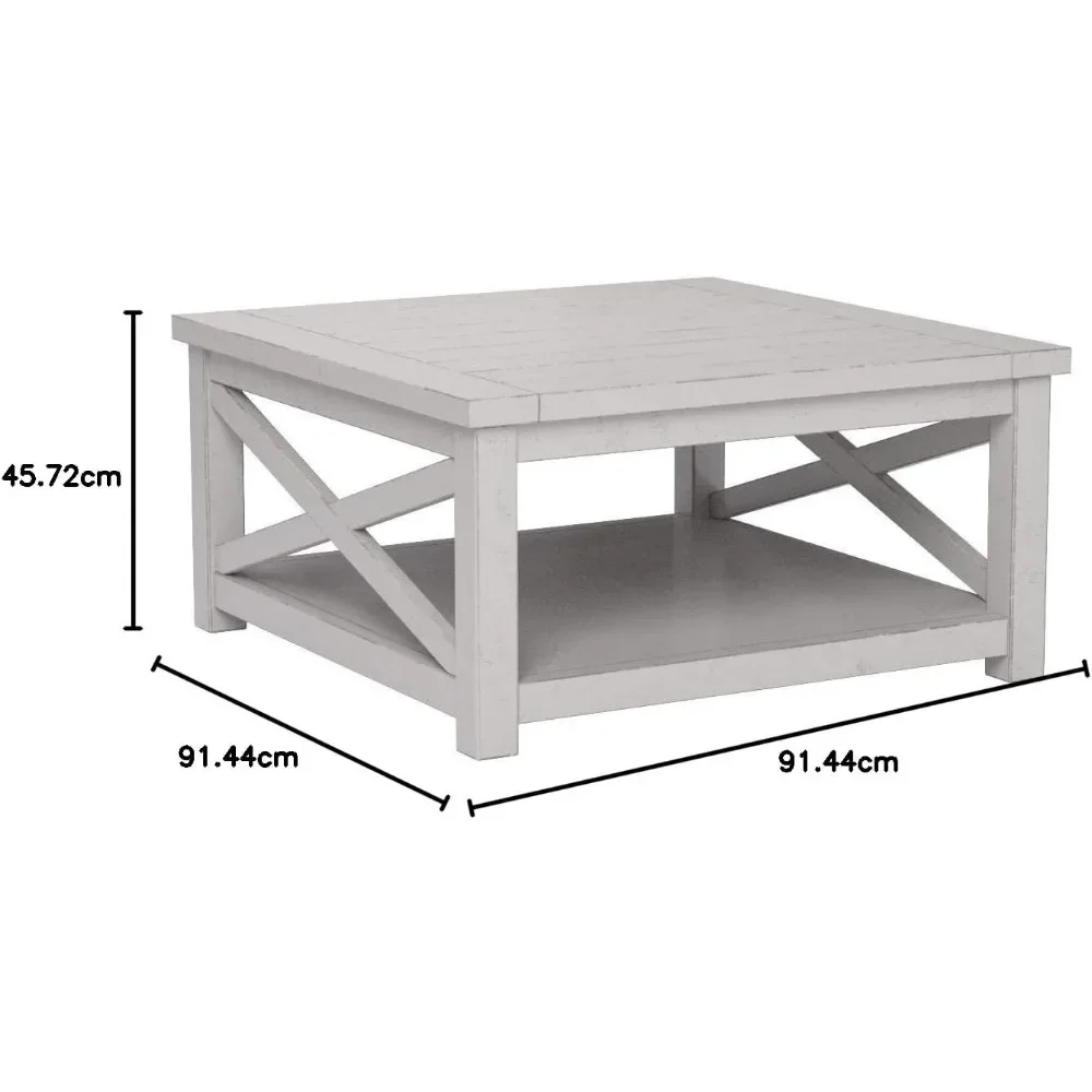 Seaside Lodge White Coffee Table By Home Styles Bed Side Table Living Room Furniture End of Tables Lateral Coffe Set