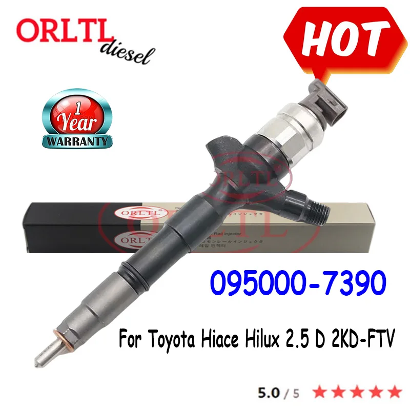 

ORLTL Common Rail Diesel Injector 095000-7390 0950007390 095000 7390 For Toyota Hiace Hilux 2.5 D 2KD-FTV