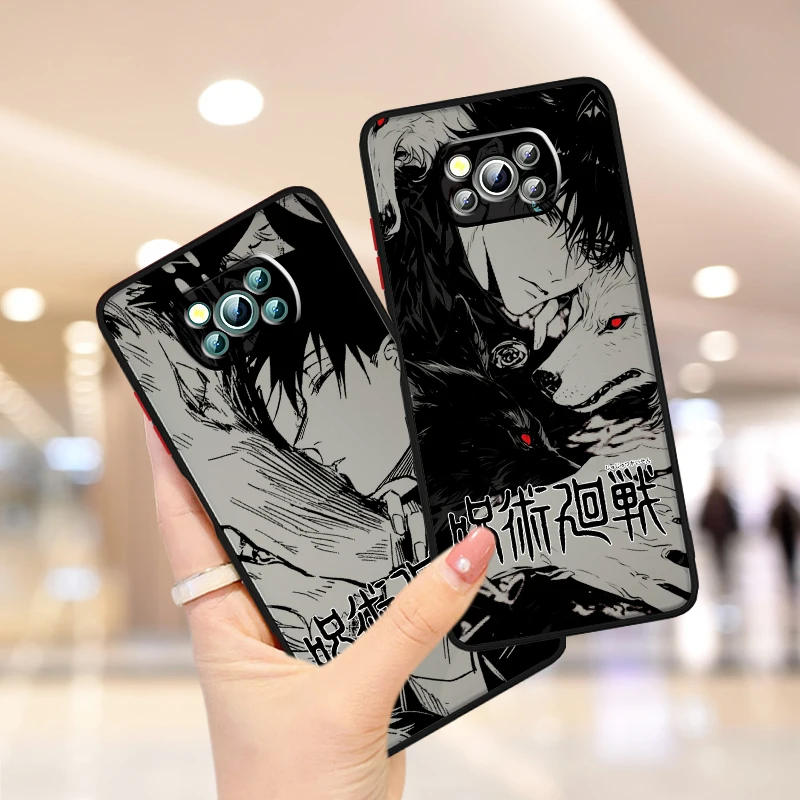 Luxury Jujutsu Kaisen Art Frosted Translucent For Xiaomi Mi Poco X5 X4 X3 M6 M5S M5 M4 M3 F5 F4 F3 F6 Pro 5G Back Phone Case