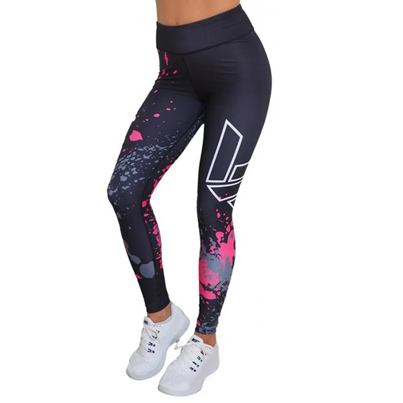 Spring/summer women\'s basic geometric print fitness running sports Yoga pants leggings