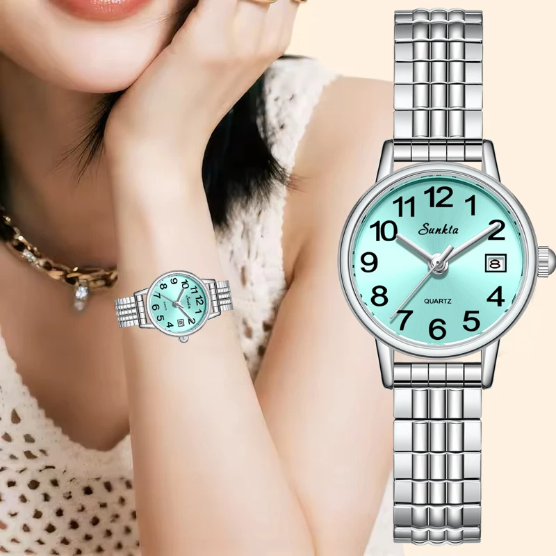 SUNKTA LIGE Women's Watches Top Brand Luxury Creative Steel Waterproof Watch For Women Fashion Elegant Sports Quartz Wristwatch