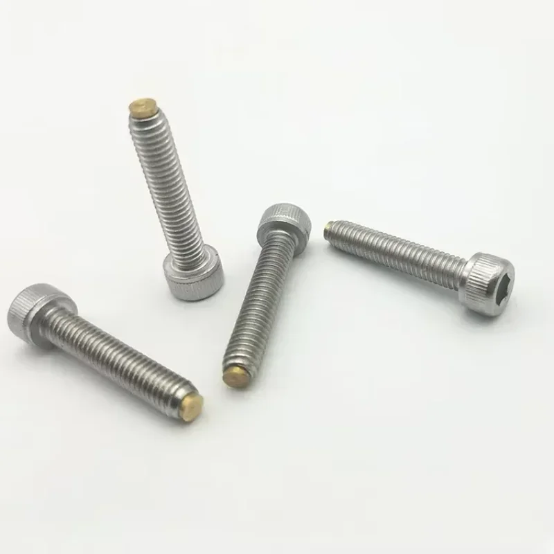 

CsINlcBY 4pcs high precision M8 thread allen cap head set screws bolts hex socket brass end screw stop buffer bolt WHITE