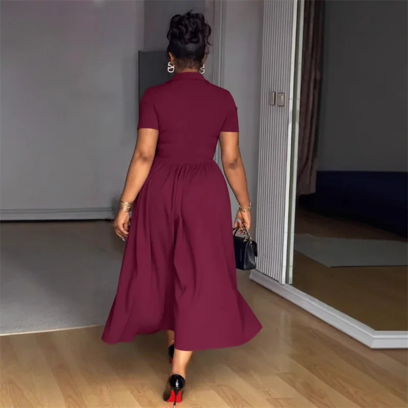 فستان طويل أنيق على شكل حرف a من Doyerl للنساء ملابس للنادي والحفلات بخصر عالٍ ورباط وياقة مدببة فساتين طويلة فيستدو عتيقة