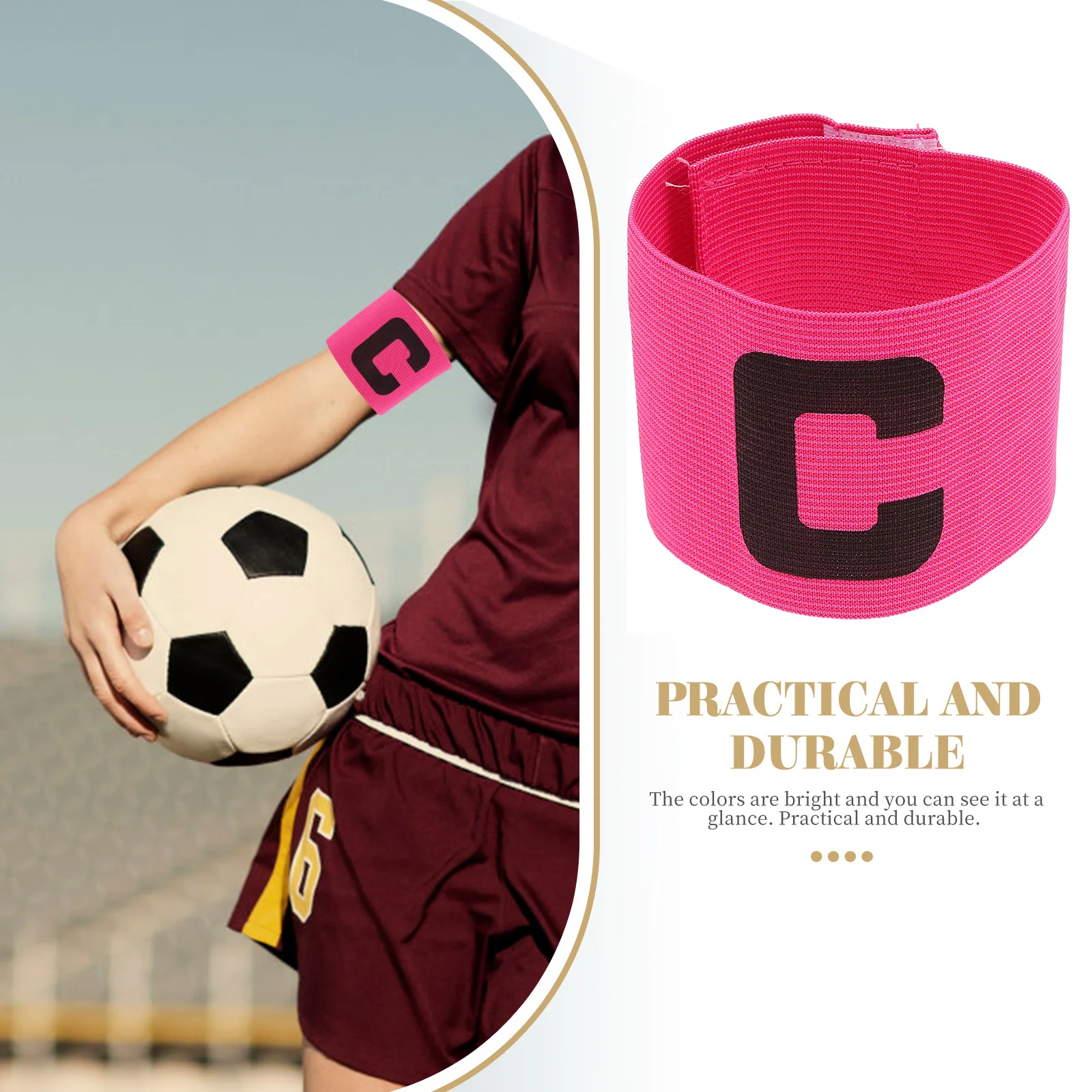 

6pcs Football Adjustable Strap Arm Youth Adult Captain Captain Bands Soccer Bands Sports Protection
